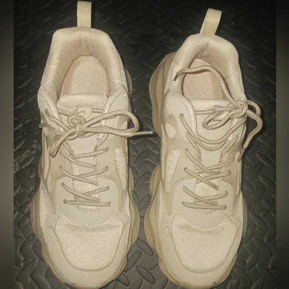 Men Beige Chunky Platform Sneakers - Picture 4 of 12